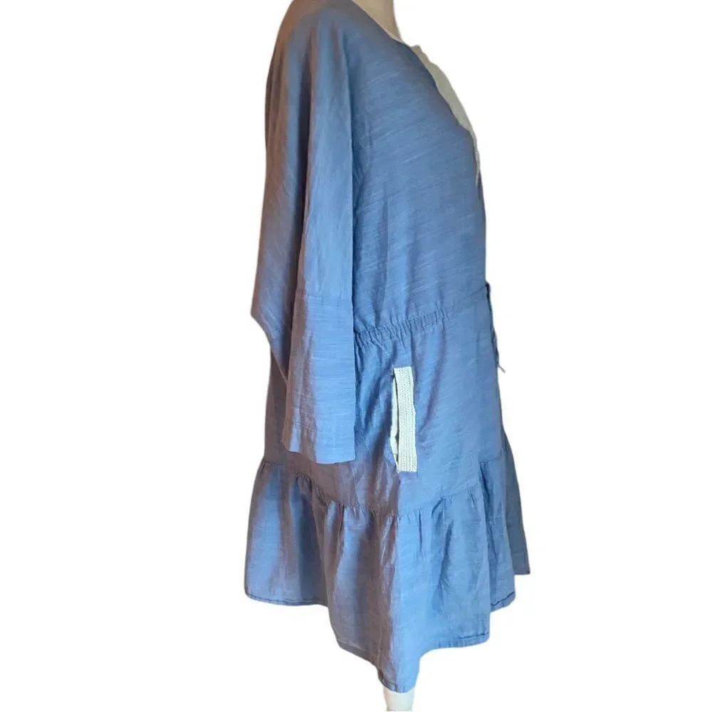 Joie Mini Dress Colorblock Pattern Blue Size Large - Picture 7 of 8